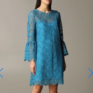 Alberta Ferretti embroidered lace layered dress